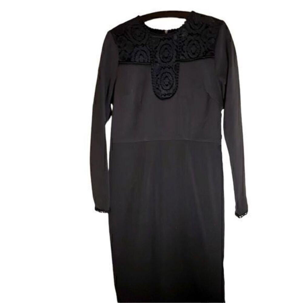NEIMAN MARCUS | black dress L/S small stretch